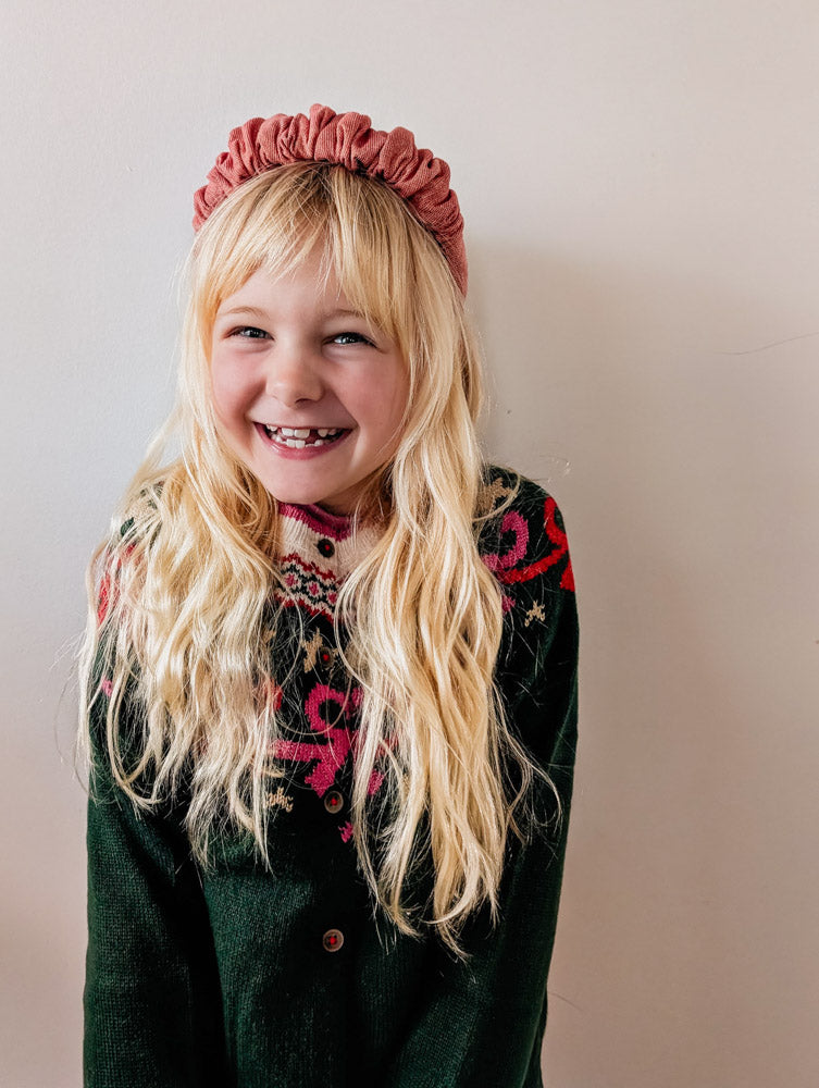 Sparkle Ruffled Hairband Rose Pink