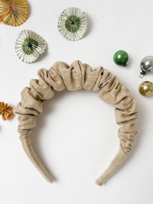 Sparkle Ruffled Hairband Old Gold