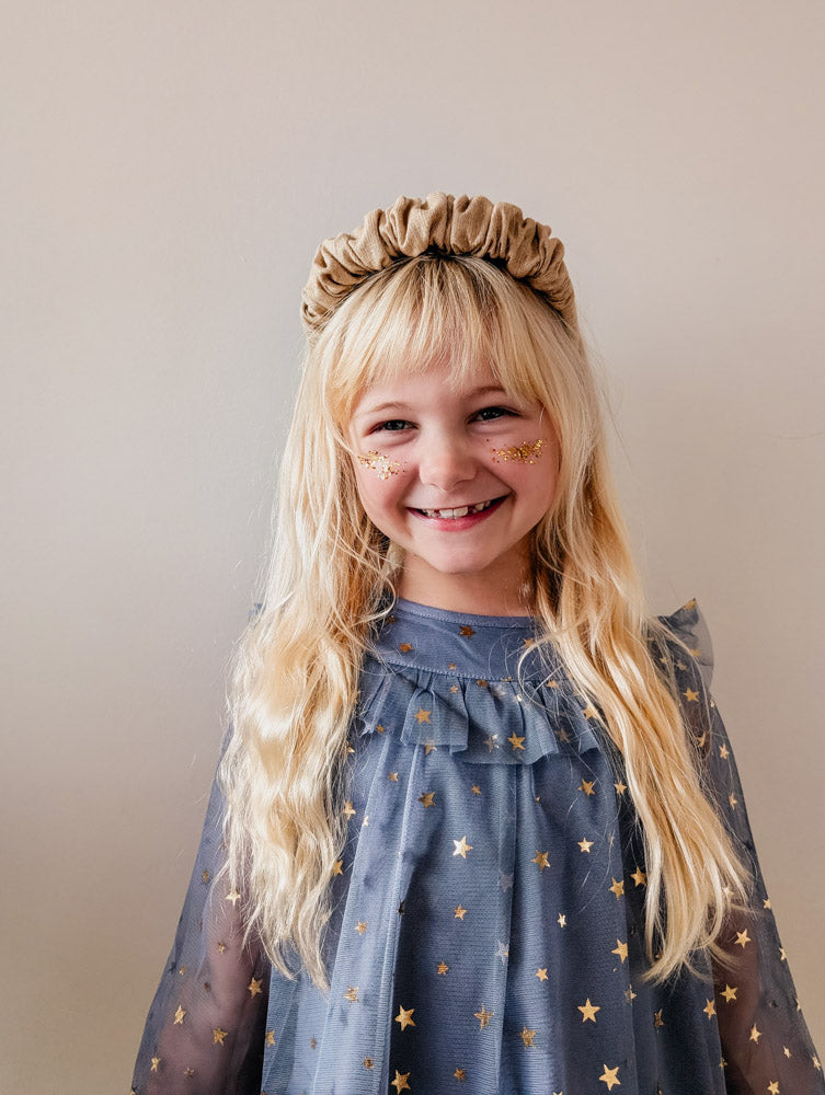 Sparkle Ruffled Hairband Old Gold