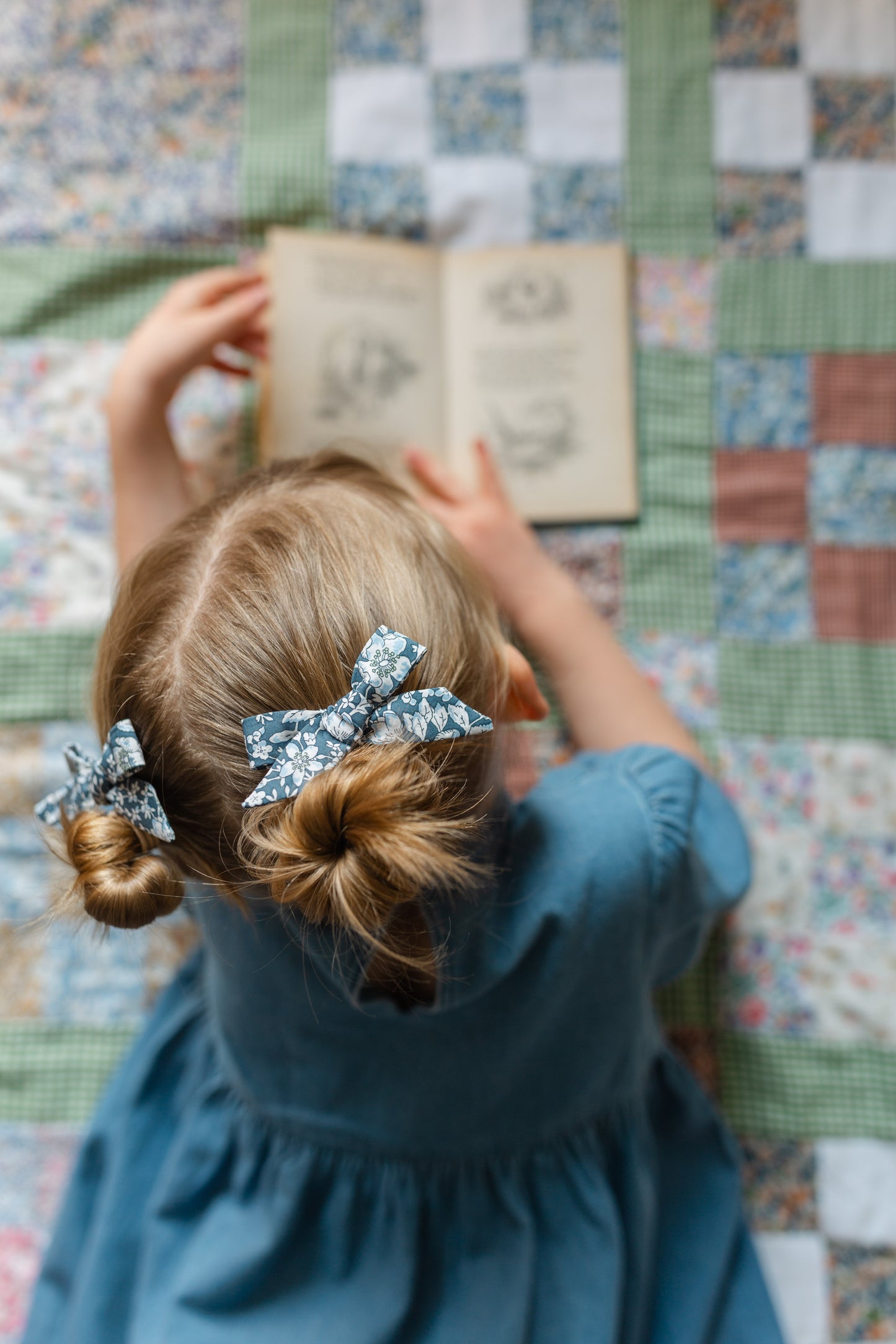 Hair Bow Set Liberty Lizzy in Blue
