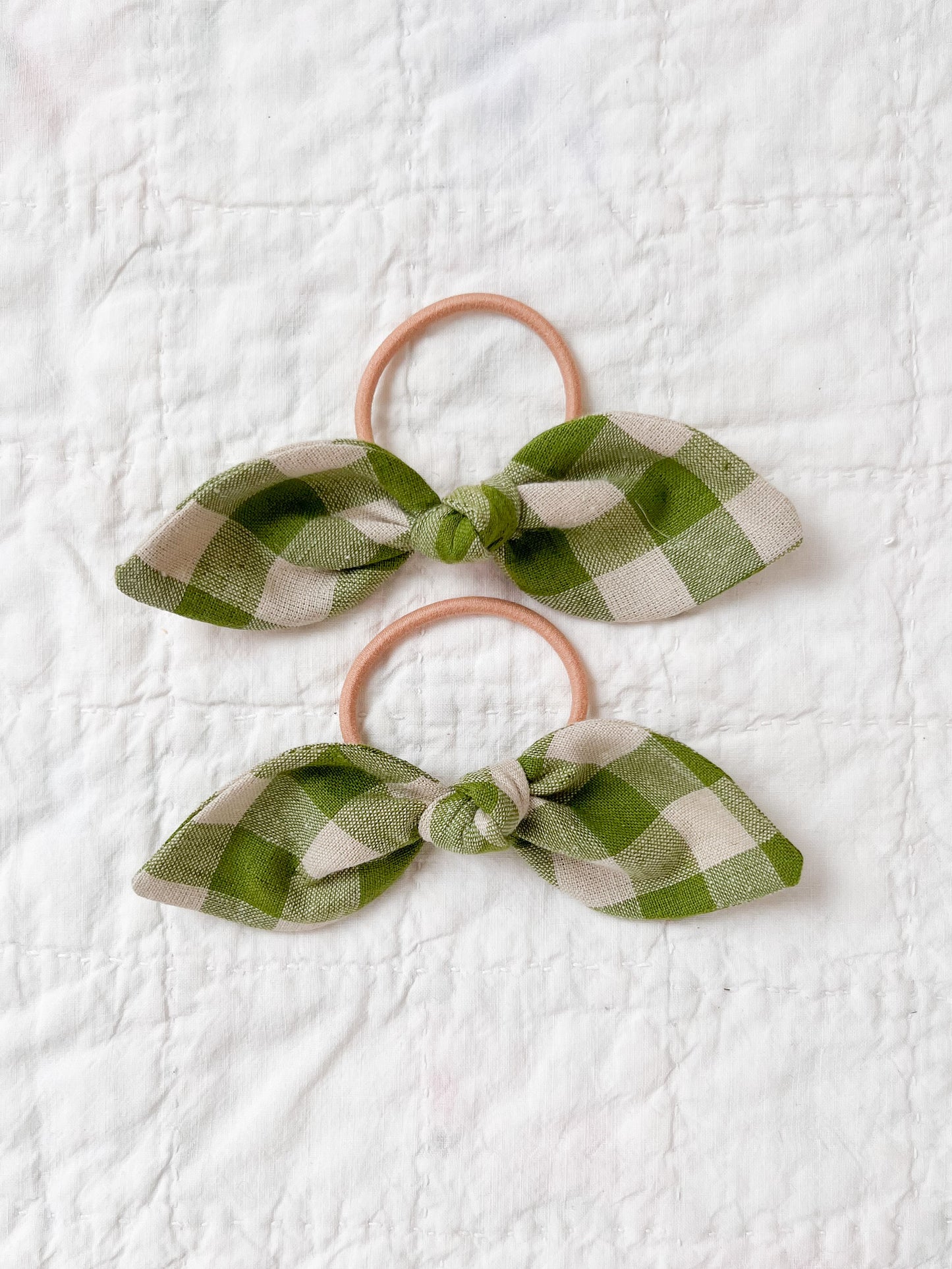 Hair Bobble Set Linen Moss Green
