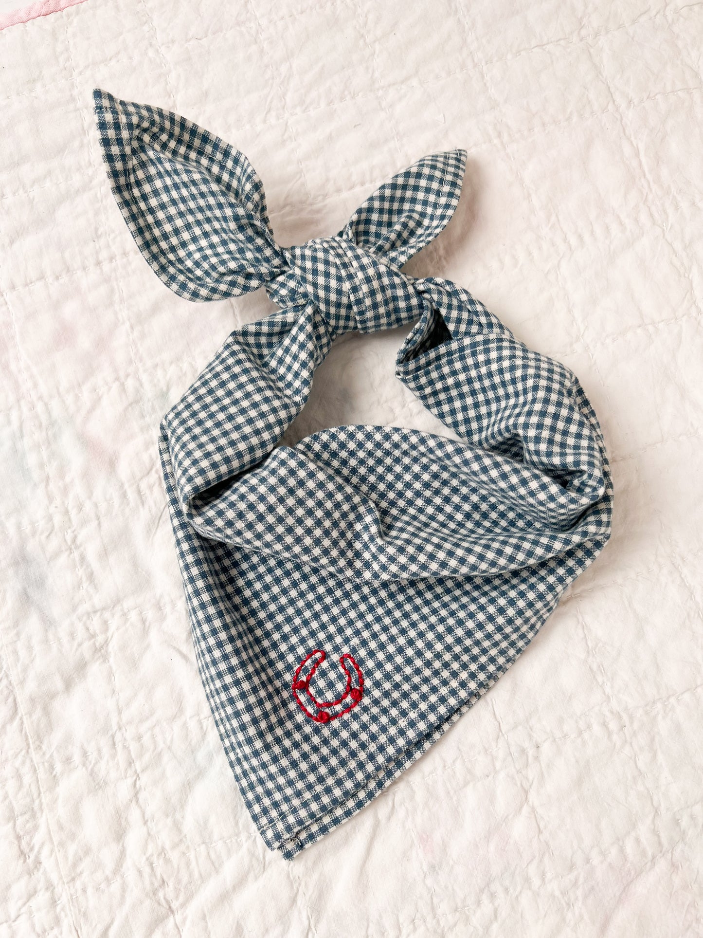 Eddie Scarf in Blue Cotton Gingham