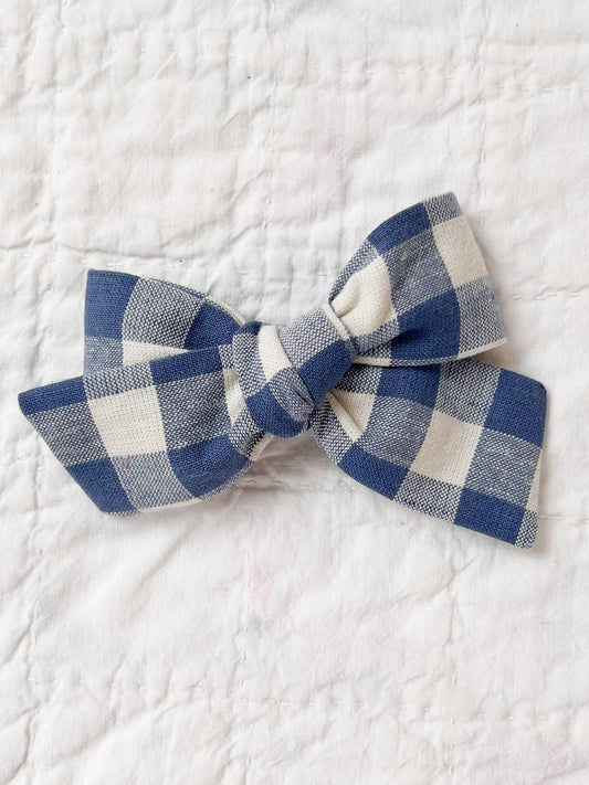 Pinwheel Hair Bow Cornflower Blue