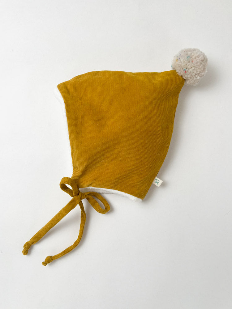 Pixie Hat Organic Fleece & Mustard Corduroy