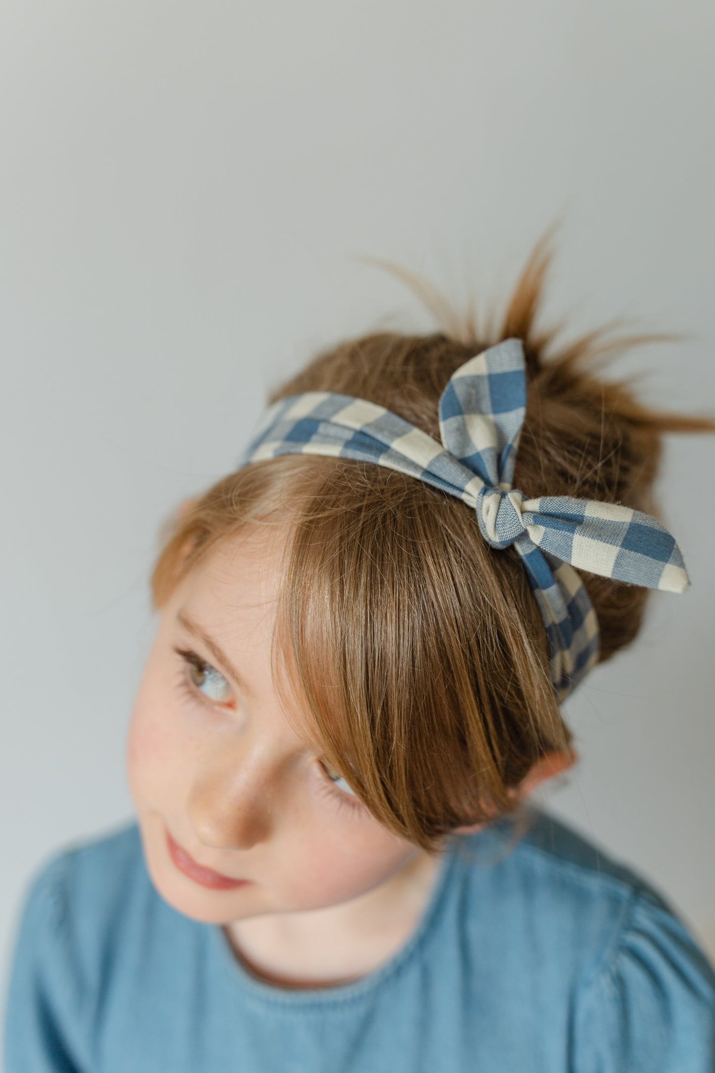 Retro Knot Headband Cornflower Blue Linen