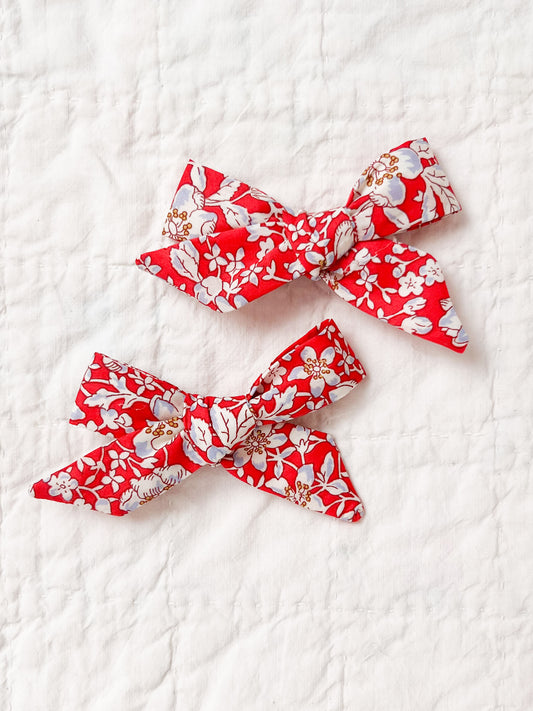 Hair Bow Set Liberty Lizzy in Red