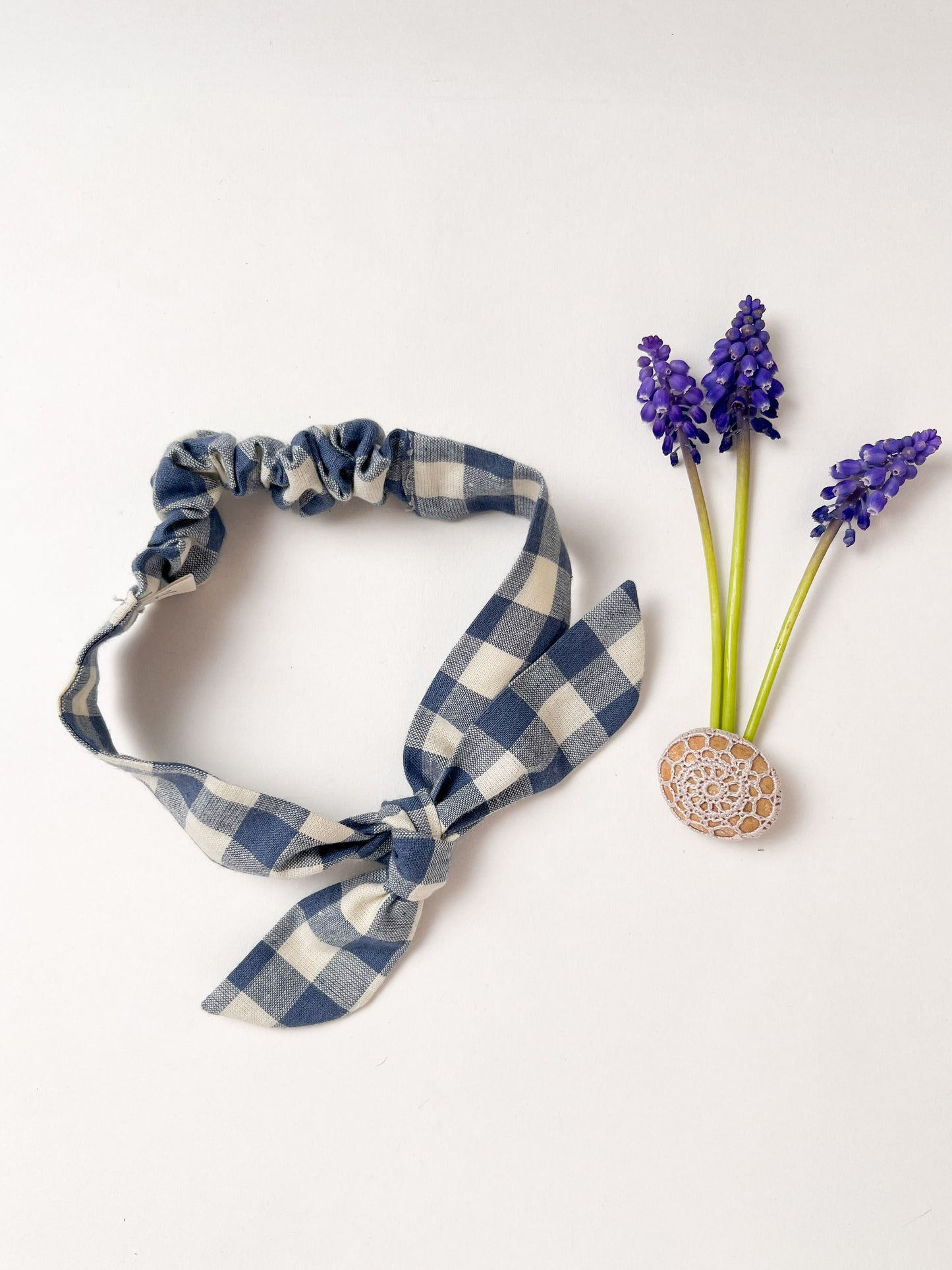 Retro Knot Headband Cornflower Blue Linen