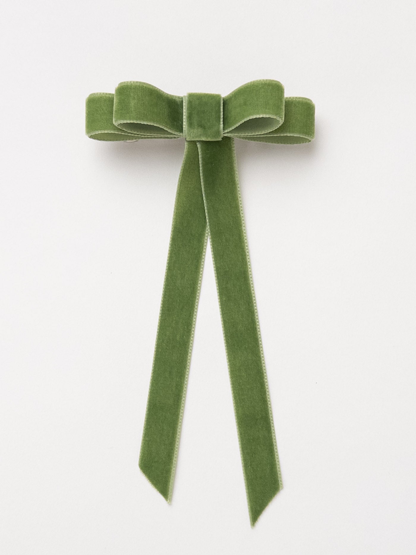 Velvet Hair Bow Moss Green Small